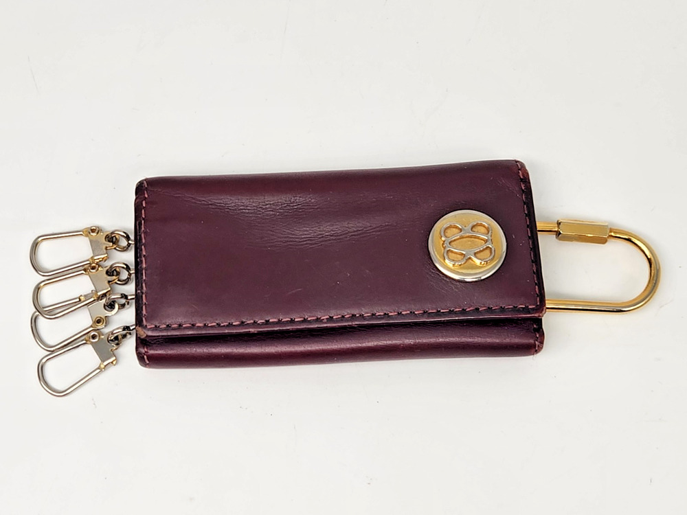 Vintage Bosca USA Brown Soft Leather Key Tainer / Holder 4 Clips